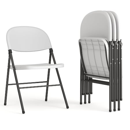 Flash Furniture 330 lb. Capacity Granite White Plastic Chair, 4PK 4-DAD-YCD-50-WH-GG